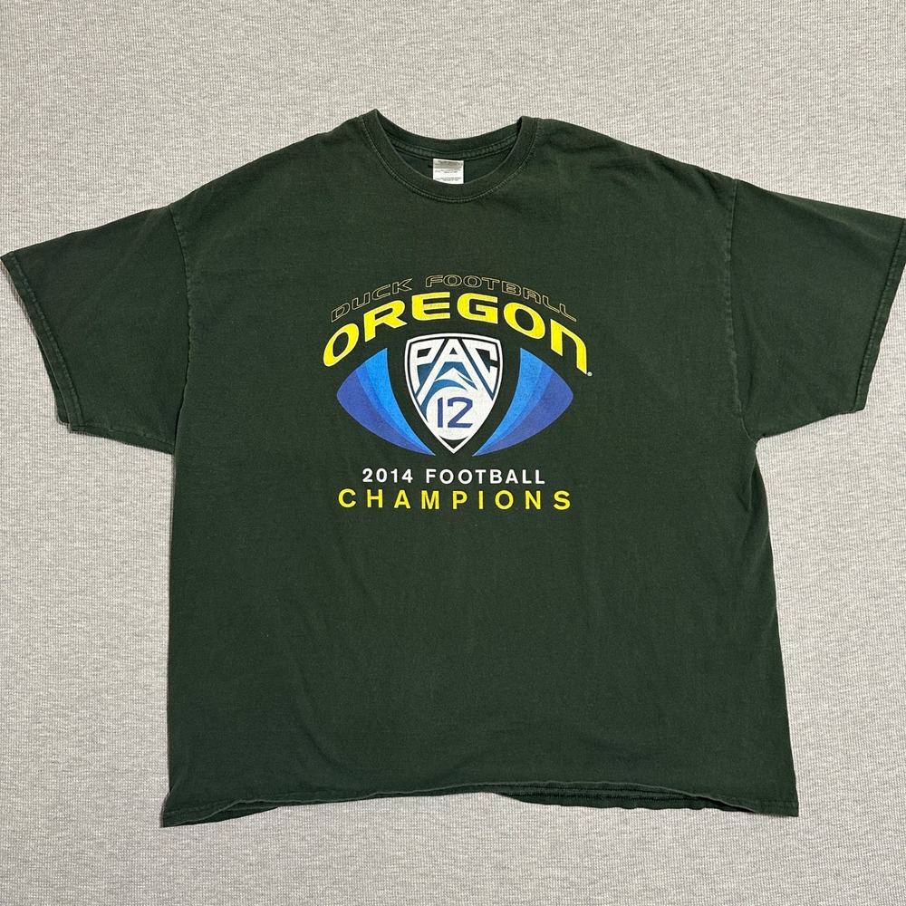 Oregon Ducks 2014 Pac-12 Football Champions T-Shirt Green Mens Size 2XL
